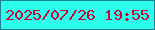 文字の大きさ：5、枠の色：1f8294、背景の色：2bfdec、文字の色：ca0637 無料ブログパーツのブログ時計