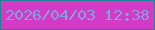 文字の大きさ：2、枠の色：1f8295、背景の色：d33bc6、文字の色：86a1e0 無料ブログパーツのブログ時計