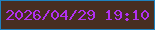 文字の大きさ：5、枠の色：1f82be、背景の色：472e21、文字の色：b230f1 無料ブログパーツのブログ時計