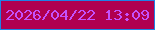 文字の大きさ：5、枠の色：1f82e6、背景の色：b00050、文字の色：c452fc 無料ブログパーツのブログ時計