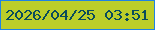 文字の大きさ：4、枠の色：1f83e4、背景の色：bcce2a、文字の色：0a4c5b 無料ブログパーツのブログ時計
