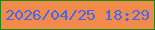 文字の大きさ：5、枠の色：1f870f、背景の色：f18a4a、文字の色：4068f3 無料ブログパーツのブログ時計