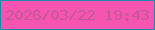 文字の大きさ：3、枠の色：1f89aa、背景の色：f555b0、文字の色：c5579b 無料ブログパーツのブログ時計