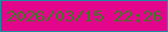 文字の大きさ：5、枠の色：1f8da0、背景の色：e4058d、文字の色：377e22 無料ブログパーツのブログ時計