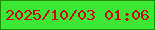 文字の大きさ：3、枠の色：1f8e02、背景の色：3de834、文字の色：d0000f 無料ブログパーツのブログ時計