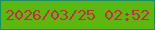 文字の大きさ：1、枠の色：1f8f53、背景の色：5ab80e、文字の色：c52f3b 無料ブログパーツのブログ時計