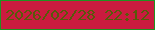 文字の大きさ：2、枠の色：1f9220、背景の色：ca1b3f、文字の色：585a0a 無料ブログパーツのブログ時計