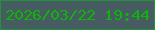 文字の大きさ：4、枠の色：1f923e、背景の色：465c60、文字の色：0db409 無料ブログパーツのブログ時計