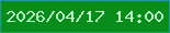 文字の大きさ：2、枠の色：1f999d、背景の色：088d1b、文字の色：bbfbc6 無料ブログパーツのブログ時計