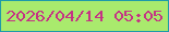 文字の大きさ：4、枠の色：1f9aa9、背景の色：a9ea6d、文字の色：c53384 無料ブログパーツのブログ時計