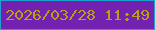 文字の大きさ：1、枠の色：1f9fcc、背景の色：7221b0、文字の色：b5a016 無料ブログパーツのブログ時計