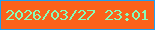 文字の大きさ：1、枠の色：1fa0f0、背景の色：fb621b、文字の色：86feb9 無料ブログパーツのブログ時計