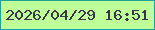文字の大きさ：1、枠の色：1fa19b、背景の色：beff9a、文字の色：383547 無料ブログパーツのブログ時計