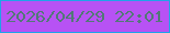 文字の大きさ：5、枠の色：1fa3e8、背景の色：b752f4、文字の色：517976 無料ブログパーツのブログ時計