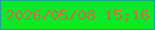 文字の大きさ：5、枠の色：1fa493、背景の色：0de72a、文字の色：bc7740 無料ブログパーツのブログ時計