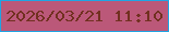 文字の大きさ：5、枠の色：1fa5e3、背景の色：bb5879、文字の色：713020 無料ブログパーツのブログ時計