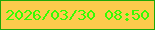 文字の大きさ：3、枠の色：1fa808、背景の色：fccb4c、文字の色：35fd01 無料ブログパーツのブログ時計