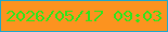 文字の大きさ：5、枠の色：1fa8ca、背景の色：fc931f、文字の色：36e31b 無料ブログパーツのブログ時計