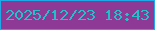 文字の大きさ：4、枠の色：1fa9e9、背景の色：8e3995、文字の色：22c0c8 無料ブログパーツのブログ時計