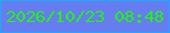 文字の大きさ：5、枠の色：1fa9f8、背景の色：667df2、文字の色：20fb08 無料ブログパーツのブログ時計