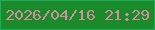 文字の大きさ：1、枠の色：1fab5a、背景の色：1b8a2a、文字の色：cc909e 無料ブログパーツのブログ時計