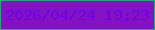 文字の大きさ：3、枠の色：1fab75、背景の色：8411c2、文字の色：6c03e6 無料ブログパーツのブログ時計