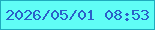 文字の大きさ：3、枠の色：1fabbd、背景の色：60fef6、文字の色：2b5fc9 無料ブログパーツのブログ時計