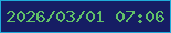 文字の大きさ：5、枠の色：1fabd9、背景の色：161d64、文字の色：61c168 無料ブログパーツのブログ時計