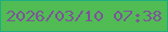 文字の大きさ：3、枠の色：1fad82、背景の色：51bc54、文字の色：7d5498 無料ブログパーツのブログ時計
