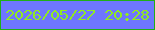 文字の大きさ：2、枠の色：1faf16、背景の色：6e76fe、文字の色：90ea22 無料ブログパーツのブログ時計