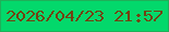 文字の大きさ：1、枠の色：1fb059、背景の色：03d86b、文字の色：724211 無料ブログパーツのブログ時計