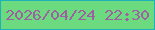 文字の大きさ：1、枠の色：1fb1ba、背景の色：6cda7f、文字の色：9d60a0 無料ブログパーツのブログ時計