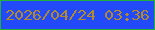 文字の大きさ：2、枠の色：1fb237、背景の色：224af8、文字の色：b3892e 無料ブログパーツのブログ時計