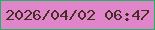 文字の大きさ：3、枠の色：1fb560、背景の色：e185ca、文字の色：452f24 無料ブログパーツのブログ時計