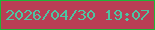 文字の大きさ：2、枠の色：1fb638、背景の色：b93e55、文字の色：4dc5a2 無料ブログパーツのブログ時計