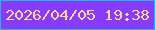 文字の大きさ：1、枠の色：1fb9d9、背景の色：863bfd、文字の色：fad788 無料ブログパーツのブログ時計
