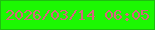 文字の大きさ：2、枠の色：1fbd10、背景の色：1cf802、文字の色：d3667d 無料ブログパーツのブログ時計