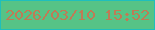 文字の大きさ：2、枠の色：1fbfbc、背景の色：56c386、文字の色：bf7b56 無料ブログパーツのブログ時計