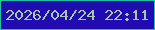 文字の大きさ：4、枠の色：1fc1a7、背景の色：210cb4、文字の色：aac8a7 無料ブログパーツのブログ時計