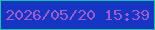 文字の大きさ：3、枠の色：1fc1ac、背景の色：1635c3、文字の色：9c5dd0 無料ブログパーツのブログ時計
