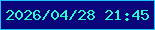 文字の大きさ：2、枠の色：1fc3f8、背景の色：0a057b、文字の色：2cf9cc 無料ブログパーツのブログ時計