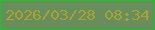 文字の大きさ：5、枠の色：1fc422、背景の色：698e5d、文字の色：a8a231 無料ブログパーツのブログ時計