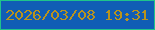 文字の大きさ：1、枠の色：1fc48b、背景の色：105db5、文字の色：b9931d 無料ブログパーツのブログ時計