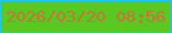 文字の大きさ：4、枠の色：1fc8ed、背景の色：59c821、文字の色：c7743b 無料ブログパーツのブログ時計