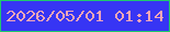 文字の大きさ：5、枠の色：1fc96e、背景の色：3735f4、文字の色：f5a7b7 無料ブログパーツのブログ時計