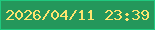 文字の大きさ：2、枠の色：1fc97f、背景の色：24975b、文字の色：fee46f 無料ブログパーツのブログ時計