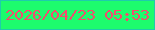 文字の大きさ：2、枠の色：1fccac、背景の色：1dfc6d、文字の色：f14d6e 無料ブログパーツのブログ時計