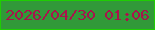 文字の大きさ：4、枠の色：1fcd03、背景の色：319939、文字の色：a8144c 無料ブログパーツのブログ時計