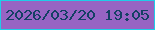 文字の大きさ：5、枠の色：1fcde8、背景の色：9764c3、文字の色：144064 無料ブログパーツのブログ時計