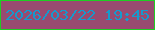 文字の大きさ：4、枠の色：1fce23、背景の色：994b70、文字の色：159acd 無料ブログパーツのブログ時計